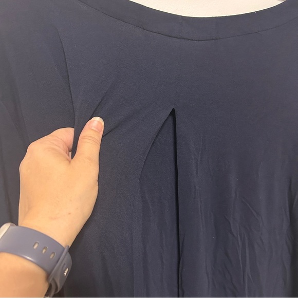 J Jill Wearever Collection Women's size 4X Navy V-Neck Top Plus Size Jersey Knit - Picture 10 of 10